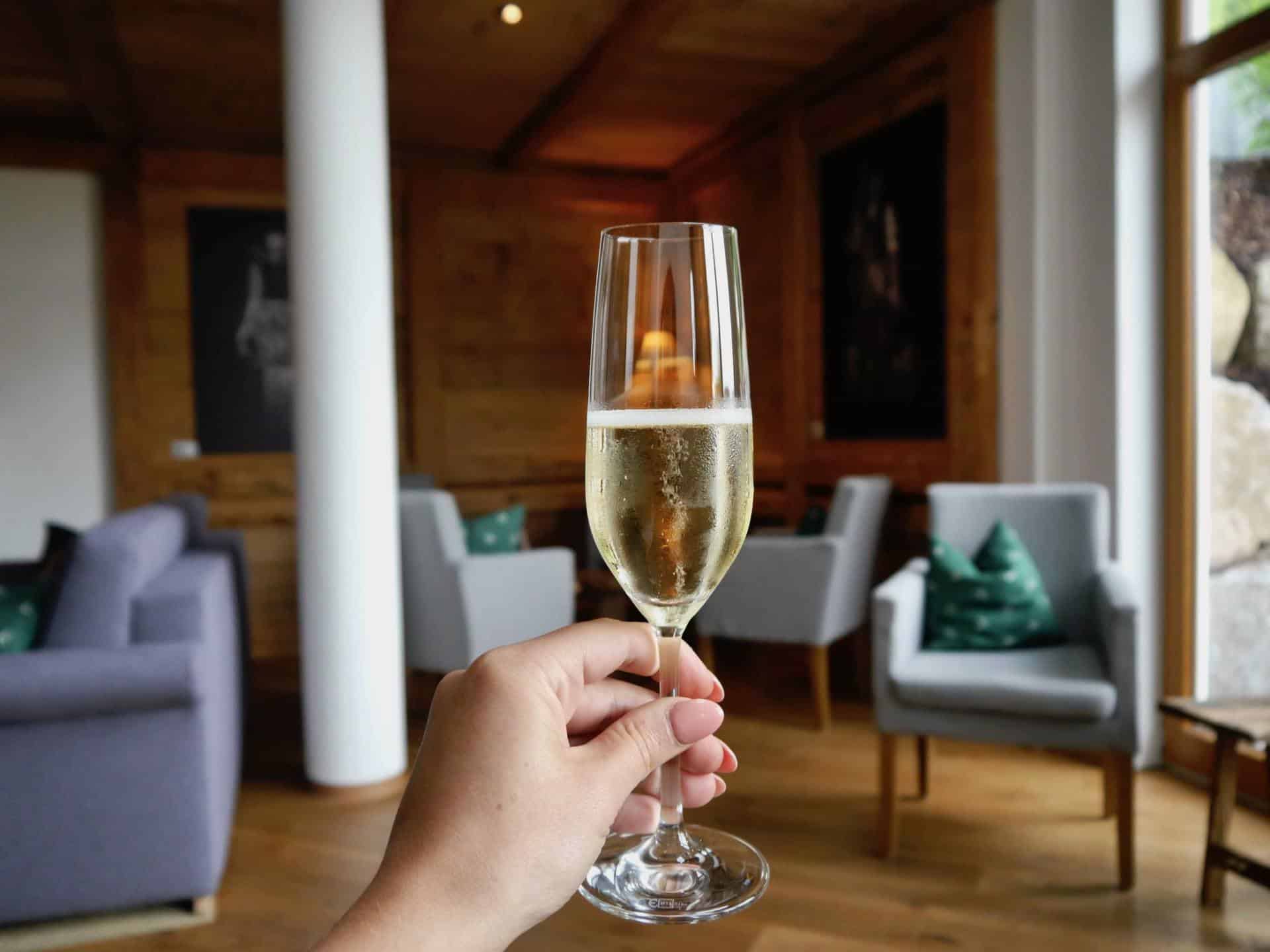 Champagne at Hotel Schlehdorn Feldsee, Germany | Black Forest Itinerary